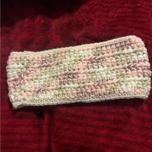 Handcrafted Pink and Cream Crochet Headband woman/big kid / junior